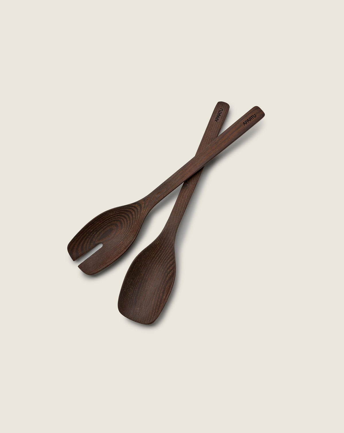 Salad Servers - Carbonized ash-wood